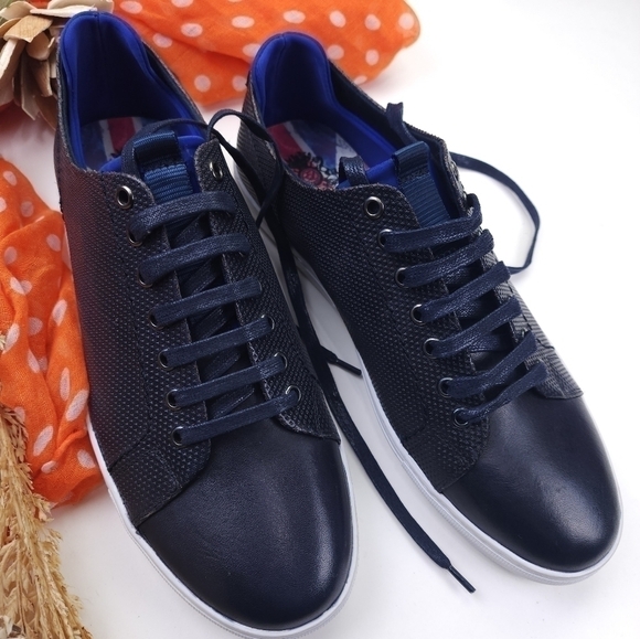 English Laundry Navy Leather Men's Loafer Sneakers Sz 9.5 - Picture 15 of 15